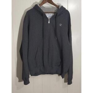 Champion Eco Authentic Gray Pullover Hoodie Men’s XL Logo Fleece Sweatshirt